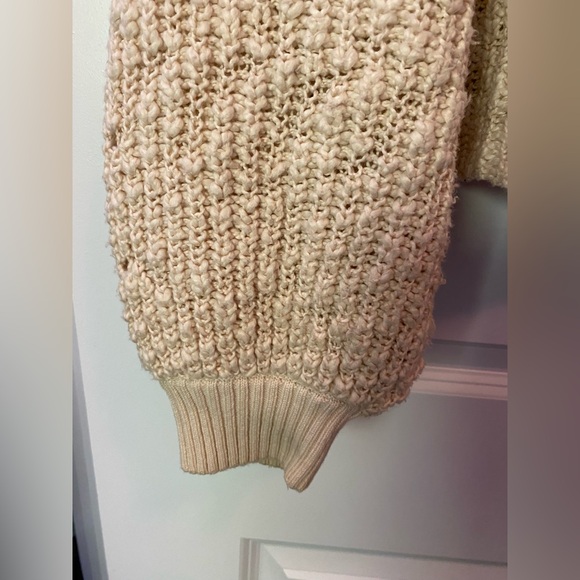 Free People Pandora Boatneck Cream Off-Shoulder Sweater Womens Size Large - Picture 4 of 9